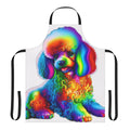 Colorful and fun rainbow poodle design printed on a high-quality cotton apron