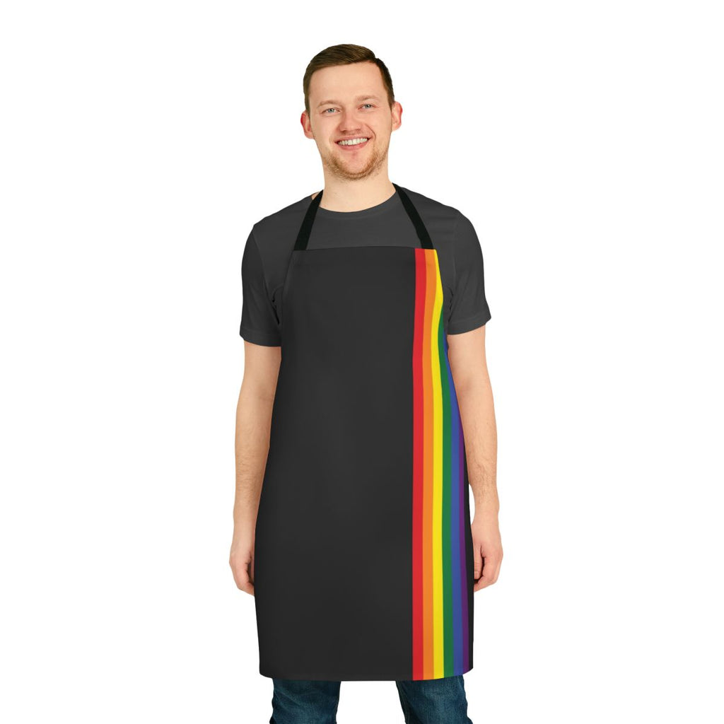 Colorful rainbow pride apron with LGBT flag design