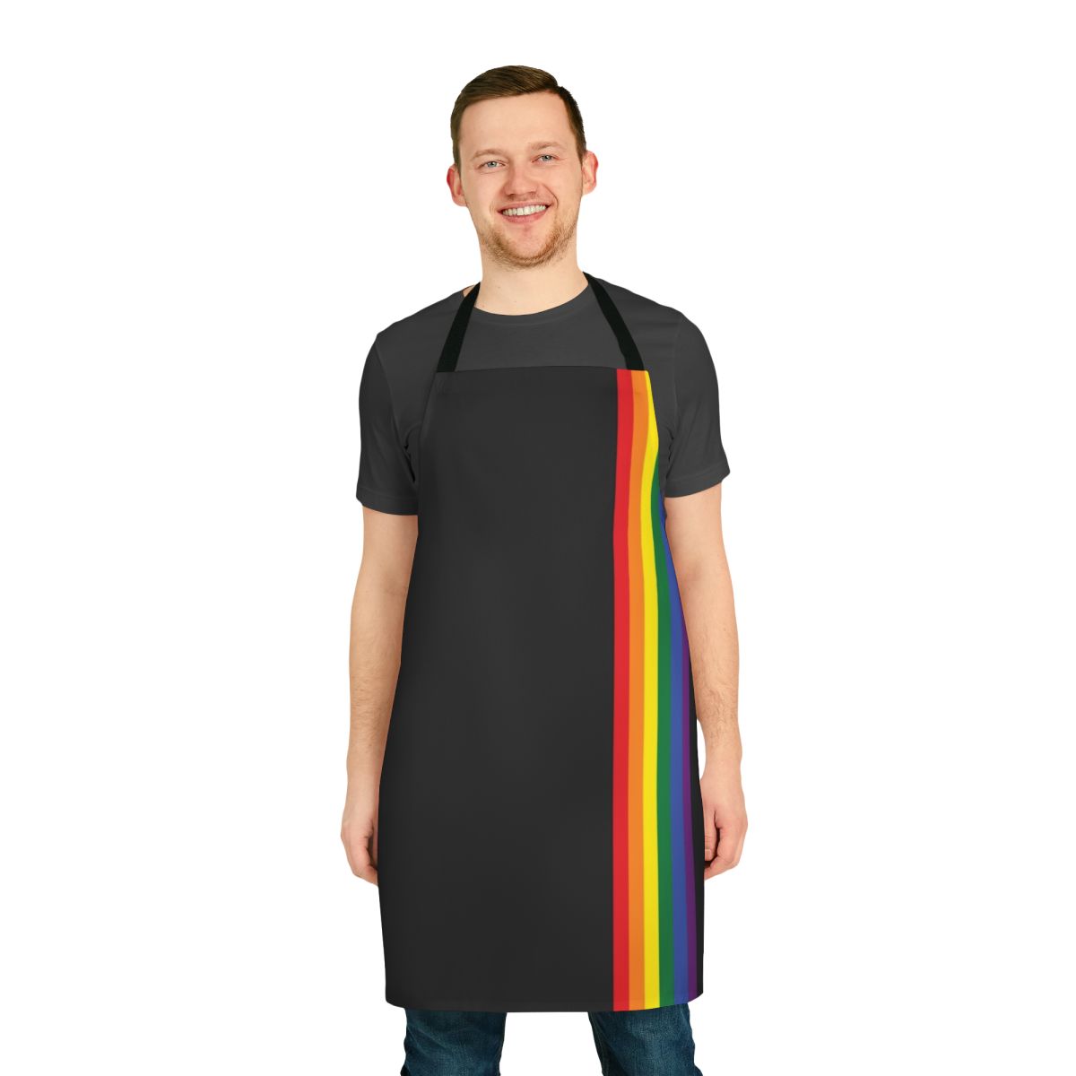 Colorful rainbow pride apron with LGBT flag design