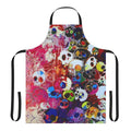 Colorful rainbow skull and sunflower print apron