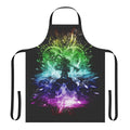 Colorful rainbow storm design on a sturdy, high-quality apron