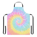 Colorful rainbow tie dye apron with a vibrant, unique design