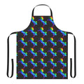 Colorful apron featuring a whimsical unicorn design in a starry galaxy background