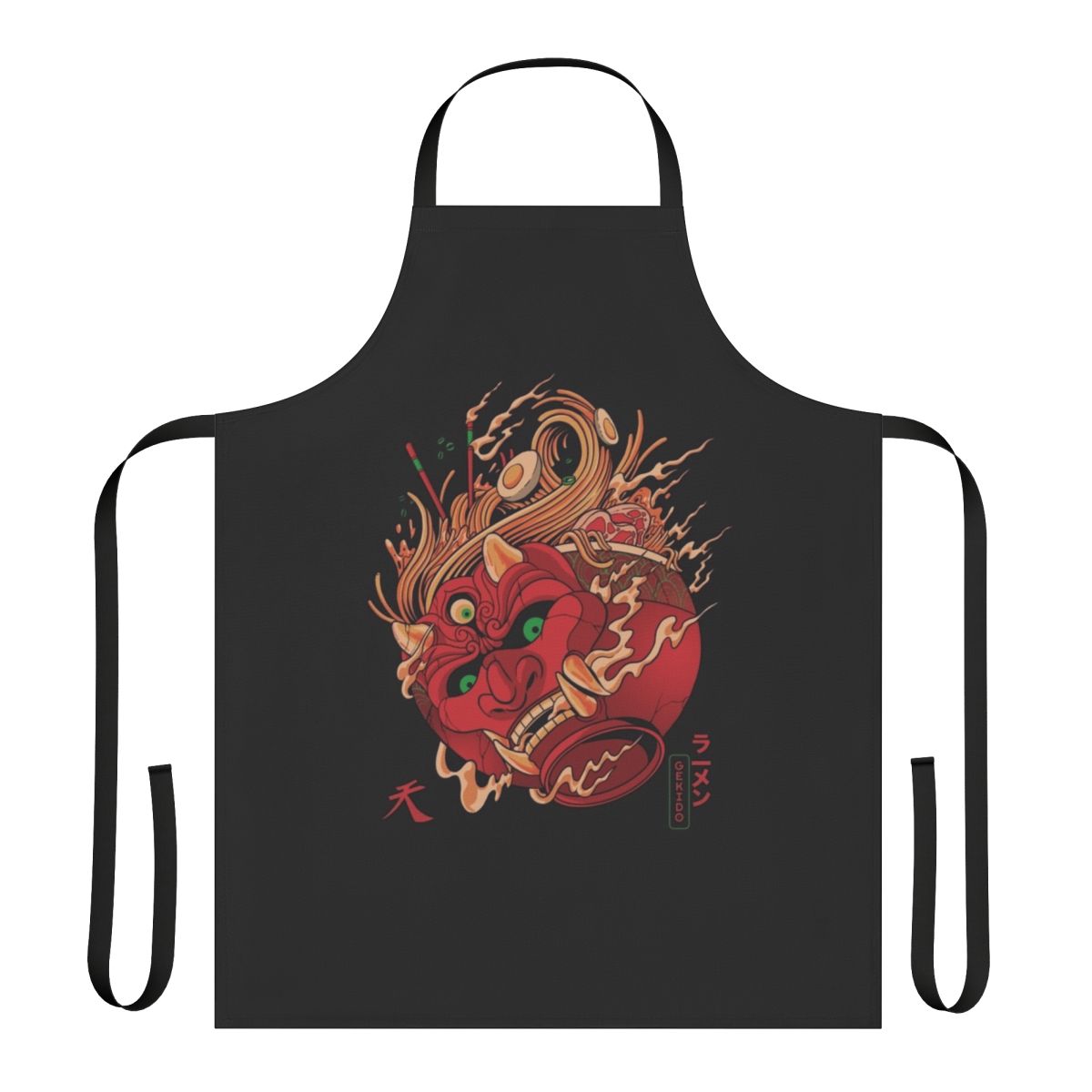 Stylish ramen-themed apron with Japanese folklore design