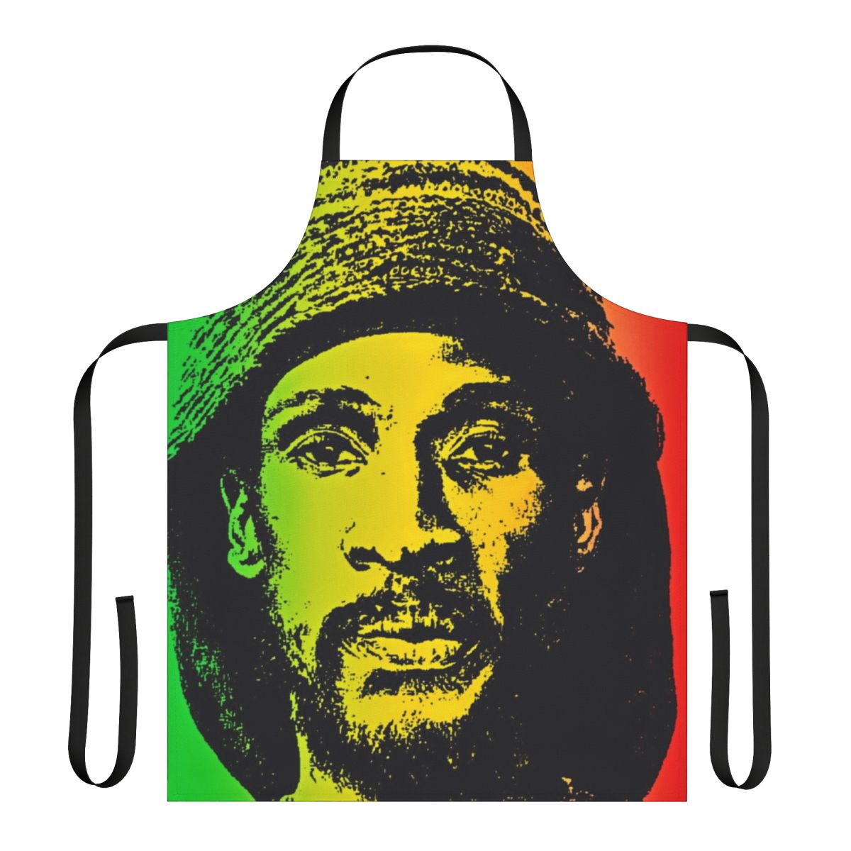 Vibrant Rastafarian-inspired flag design on a high-quality kitchen apron