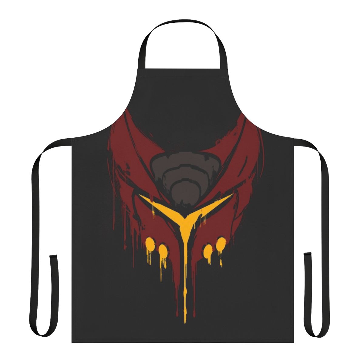 A vibrant red and orange stencil styled apron inspired by the Ratchet character from the Playstation video game franchise.