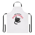 Colorful razzle dazzle apron with a playful cat design