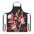 Stylish red flower-patterned apron for fans of the Japanese band BAND-MAID