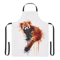 Watercolor painting of a cute and adorable red panda on a durable apron.