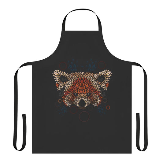 Stylized red panda face design printed on a durable, high-quality apron