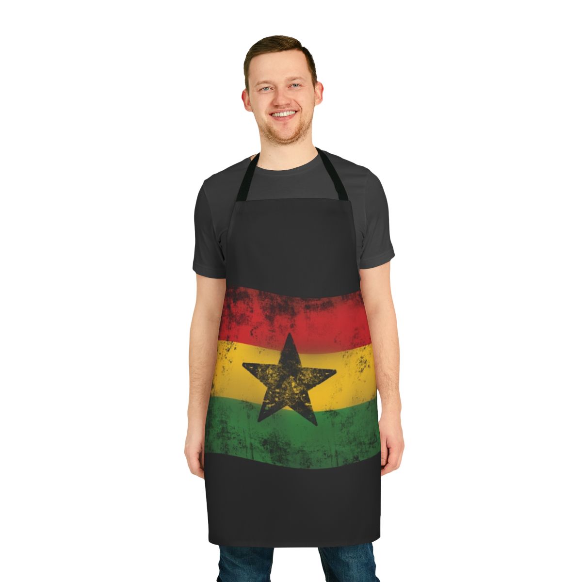 Colorful reggae-themed apron featuring a lion head design