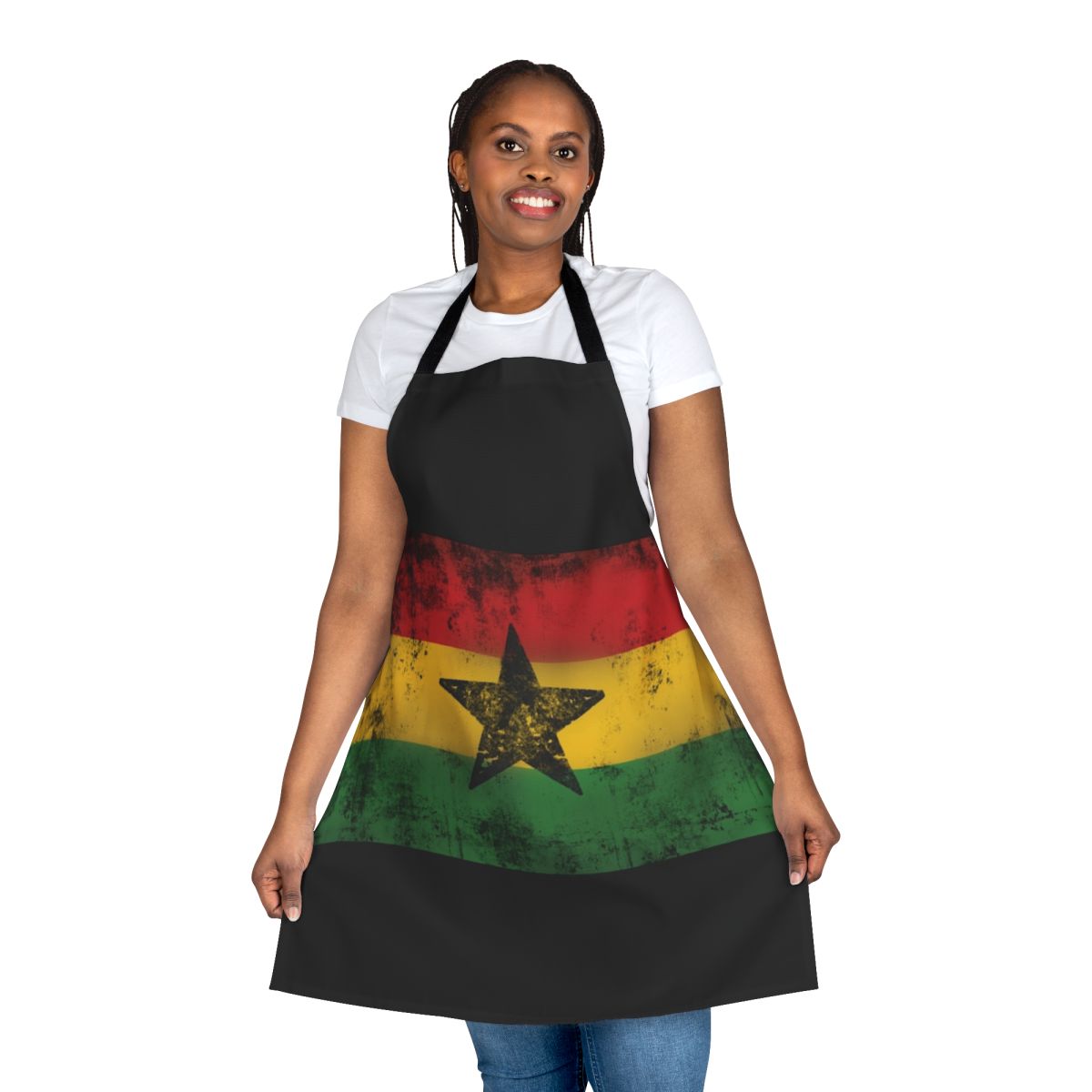 Colorful reggae-themed apron featuring a lion head design