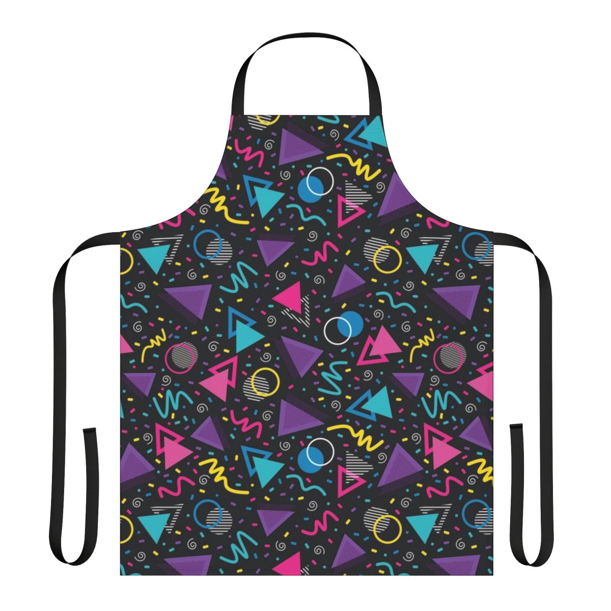 Neon 90s style geometric pattern apron with sprinkles