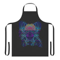 Colorful retro-style DJ apron featuring a protogen-inspired cartoon character, perfect for electronic music and furry art enthusiasts.