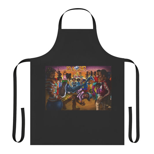 Colorful and groovy Soul Train inspired apron with vibrant retro 70s and 80s design