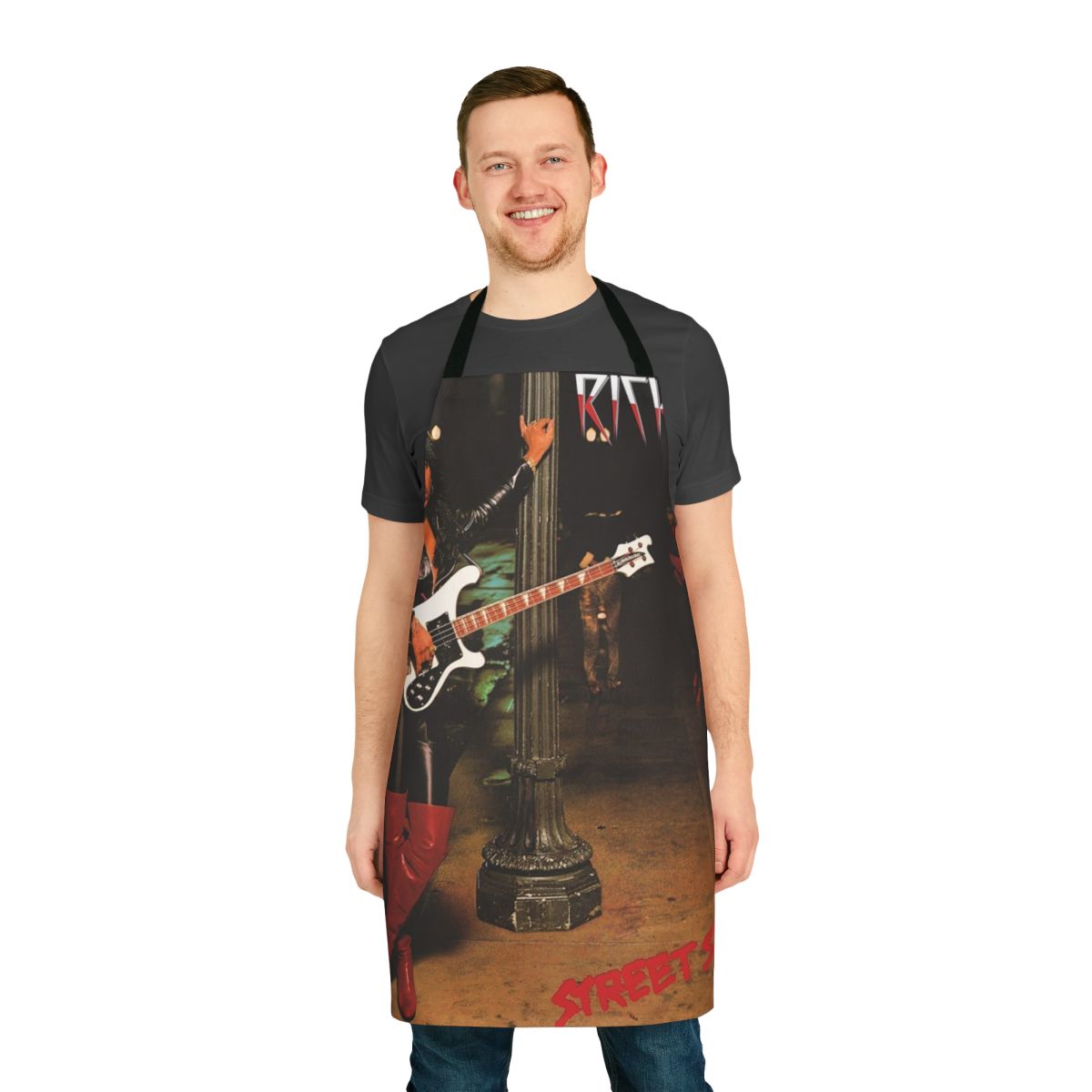 Colorful apron featuring stylized artwork inspired by the music of Rick James