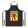 Stylish yellow apron featuring a robot hero graphic design