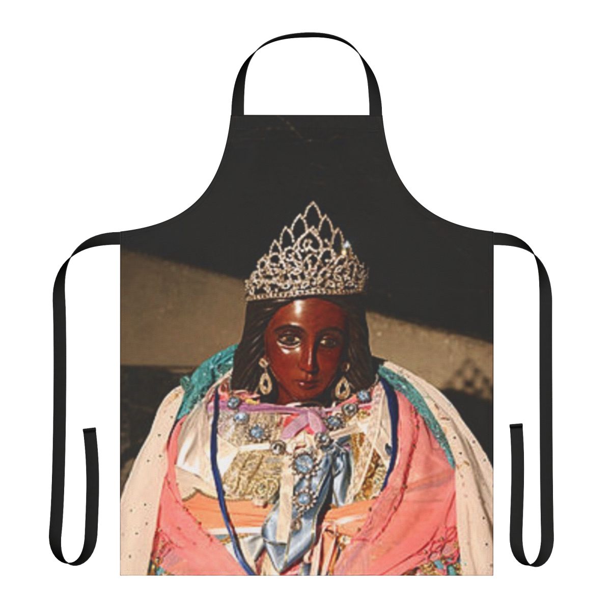 Colorful apron featuring the image of Saint Sarah
