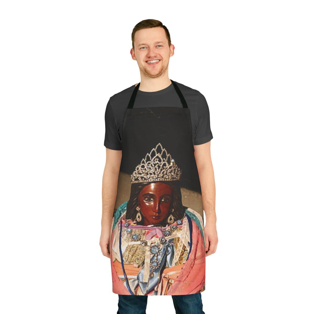 Colorful apron featuring the image of Saint Sarah