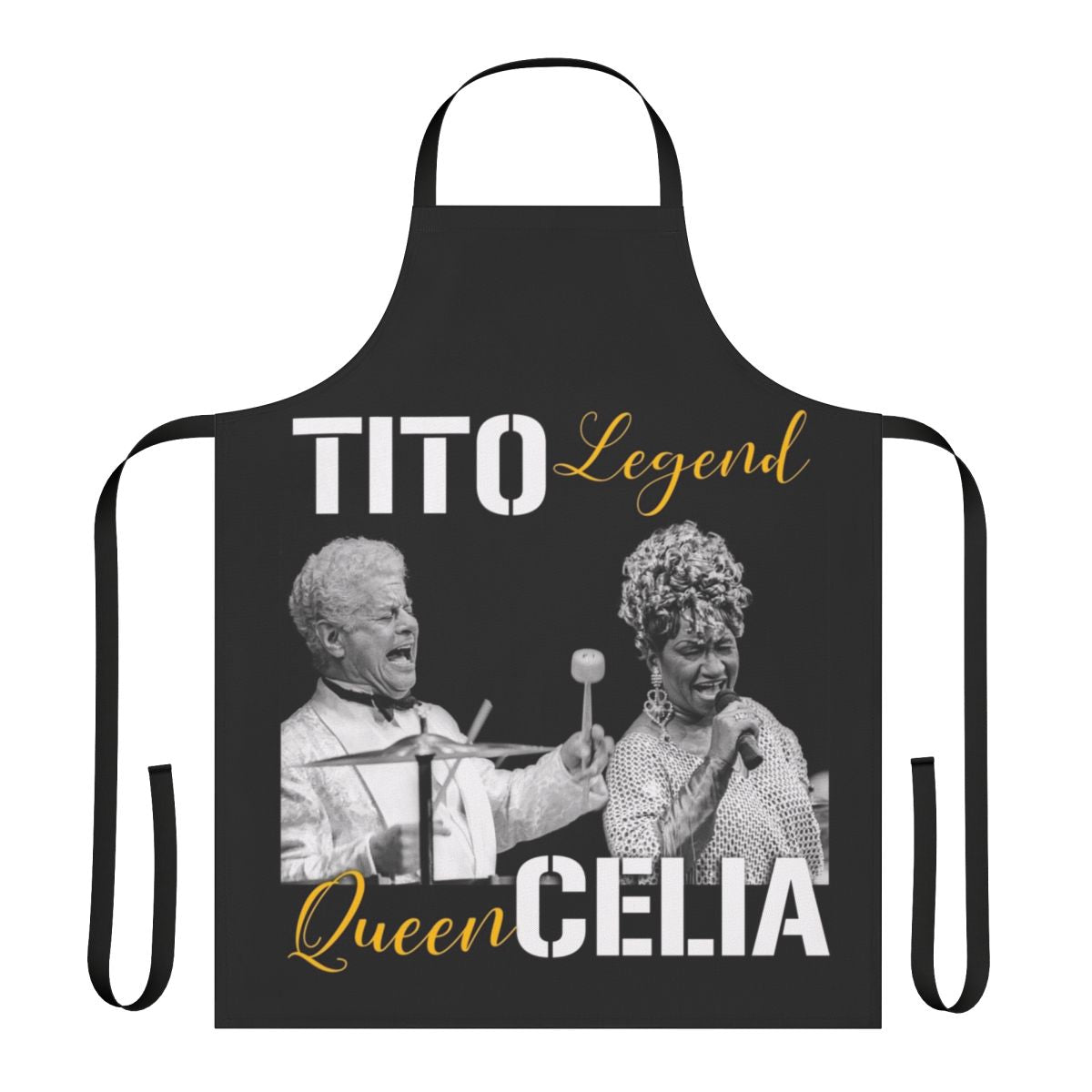 Salsa Music Lover's Apron Featuring Celia Cruz and Tito Puente