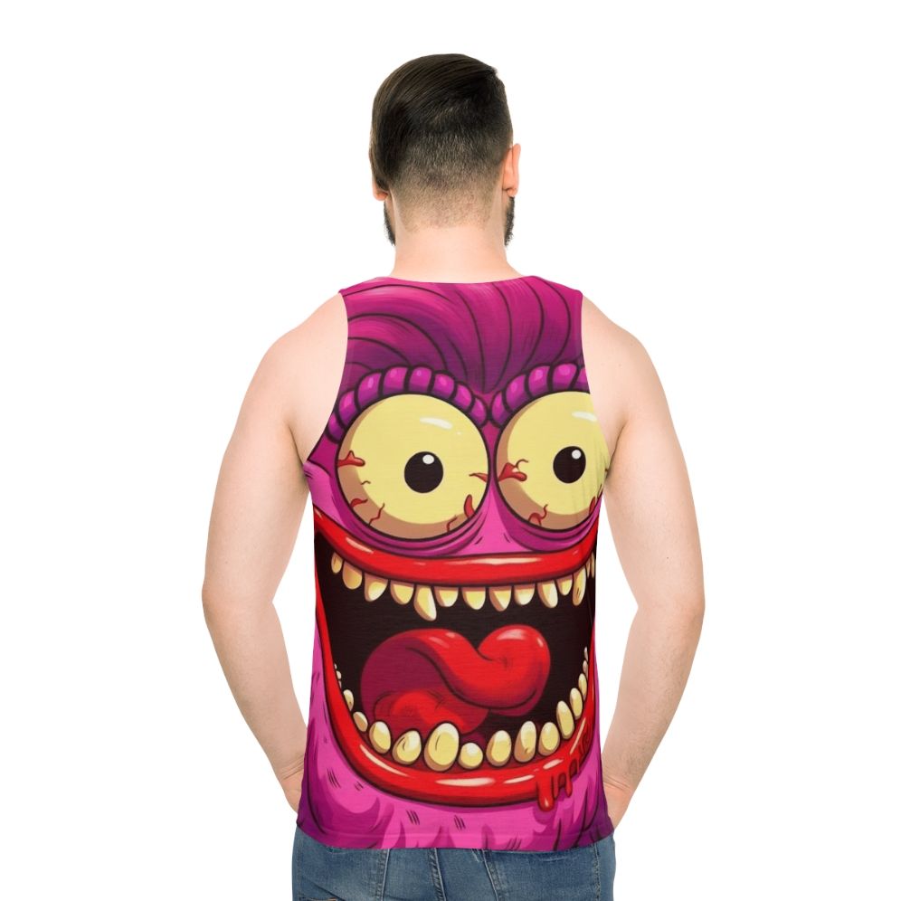 Vibrant sassy big mouth hormone monster unisex tank top