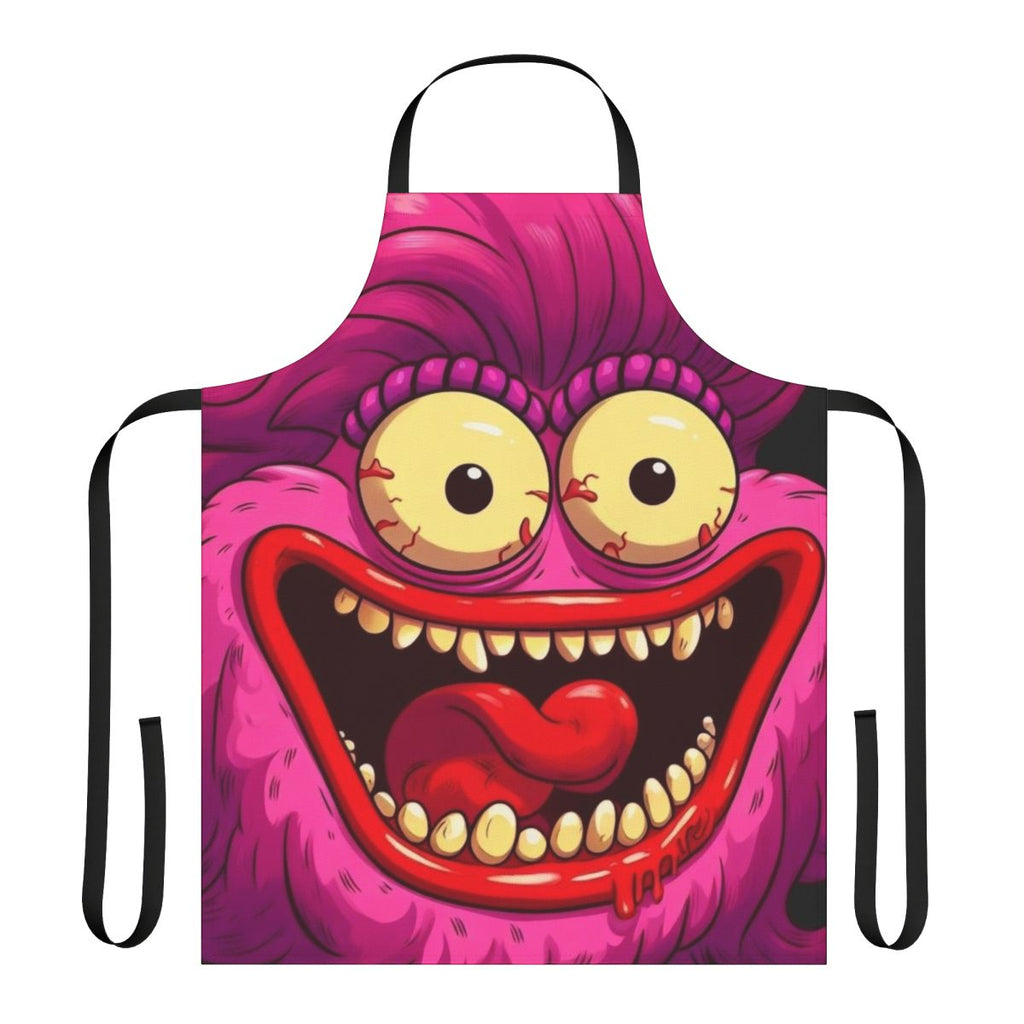 Vibrant and sassy cartoon apron featuring the Big Mouth Hormone Monster