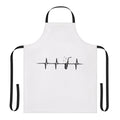 Saxophone with heartbeat design on a black apron