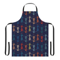 Colorful apron featuring a bacteriophage-inspired design