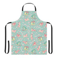 Shibakura-inspired apron with a beautiful cherry blossom and matcha design