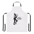 Ska-themed apron with trumpet, skank, and punk music motifs