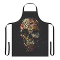 Stylish skull-patterned apron with intricate floral designs