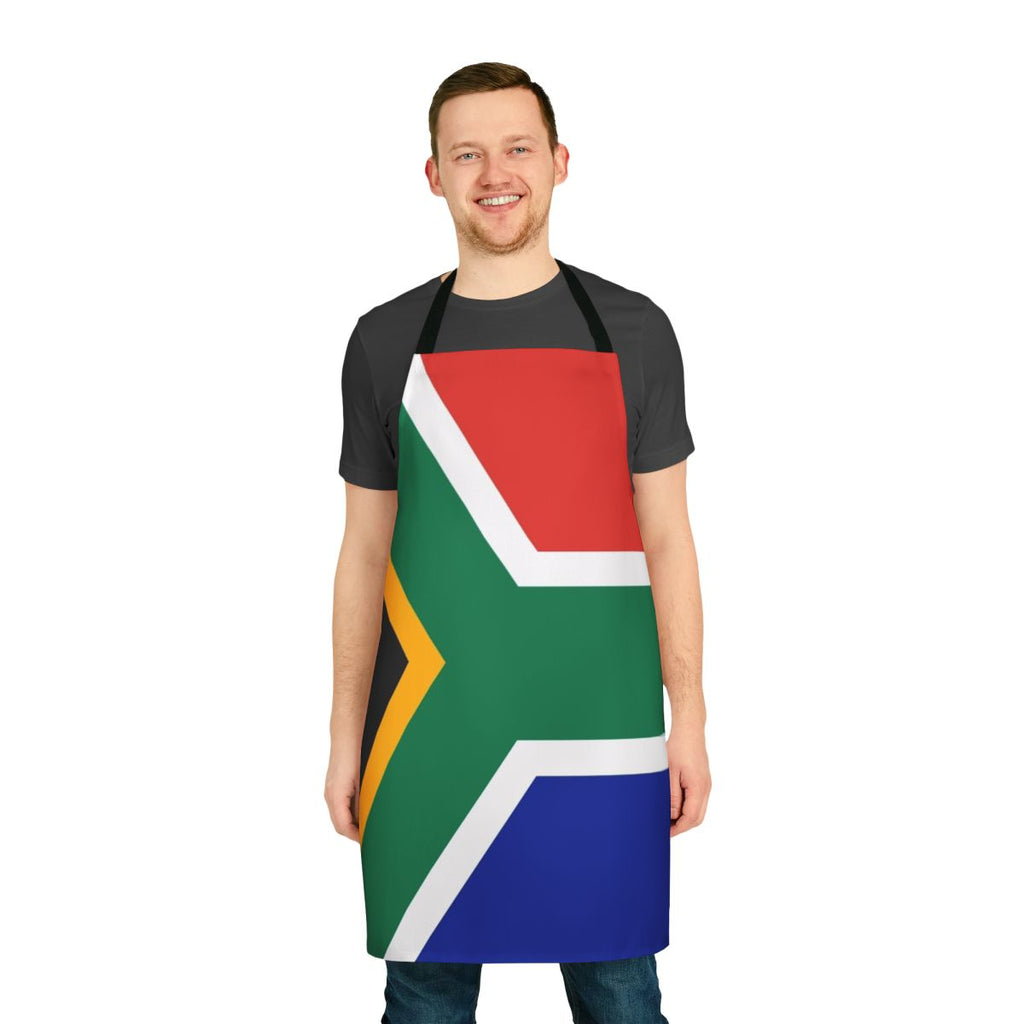 South Africa flag printed on a high-quality apron for the kitchen