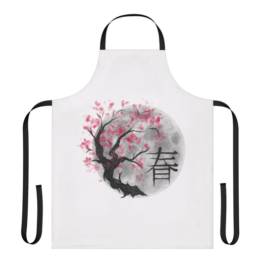 Colorful apron featuring a beautiful spring cherry blossom design from Japan