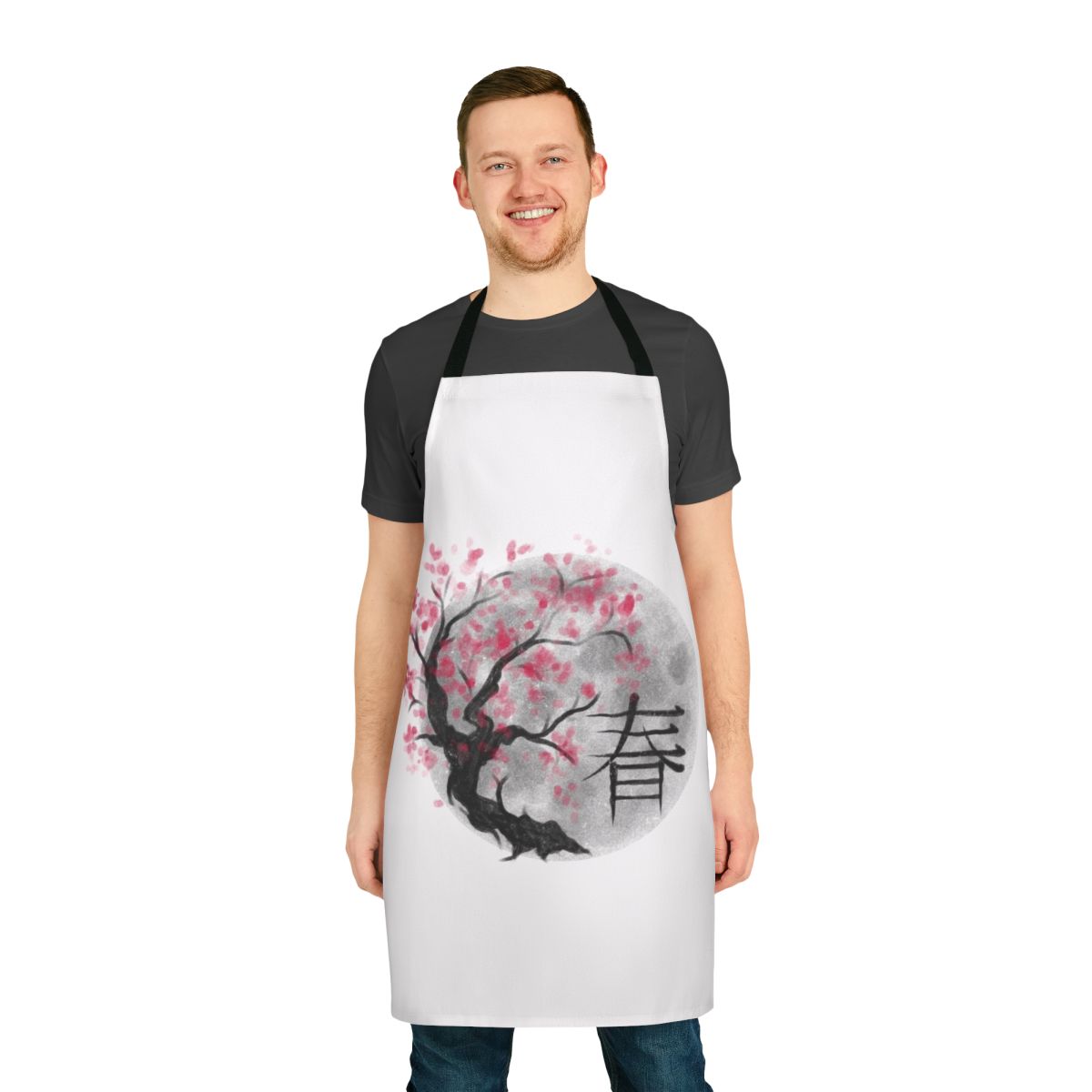 Colorful apron featuring a beautiful spring cherry blossom design from Japan