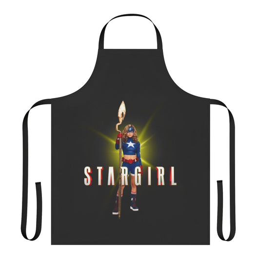 Colorful apron featuring the iconic Stargirl superhero design