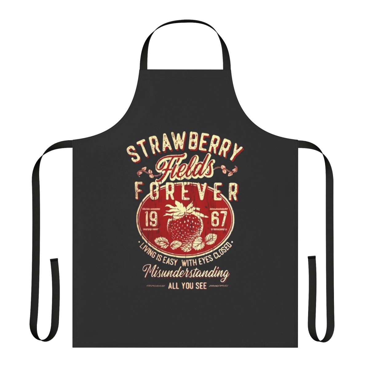 Stylish apron featuring a vibrant strawberry fields design