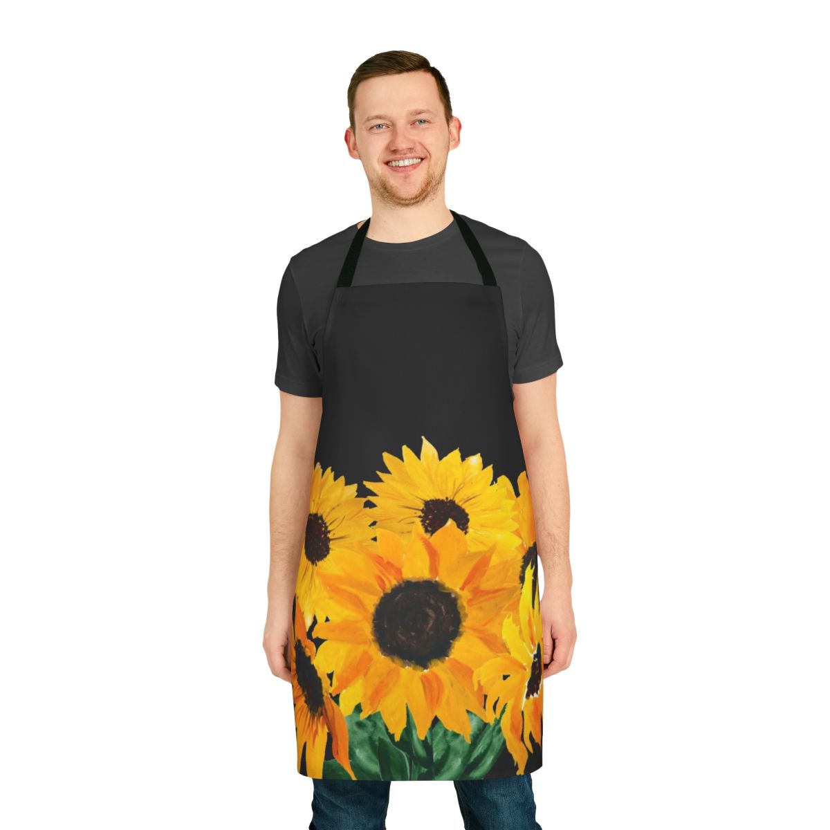 Sunflower bouquet apron with a vibrant, nature-inspired design