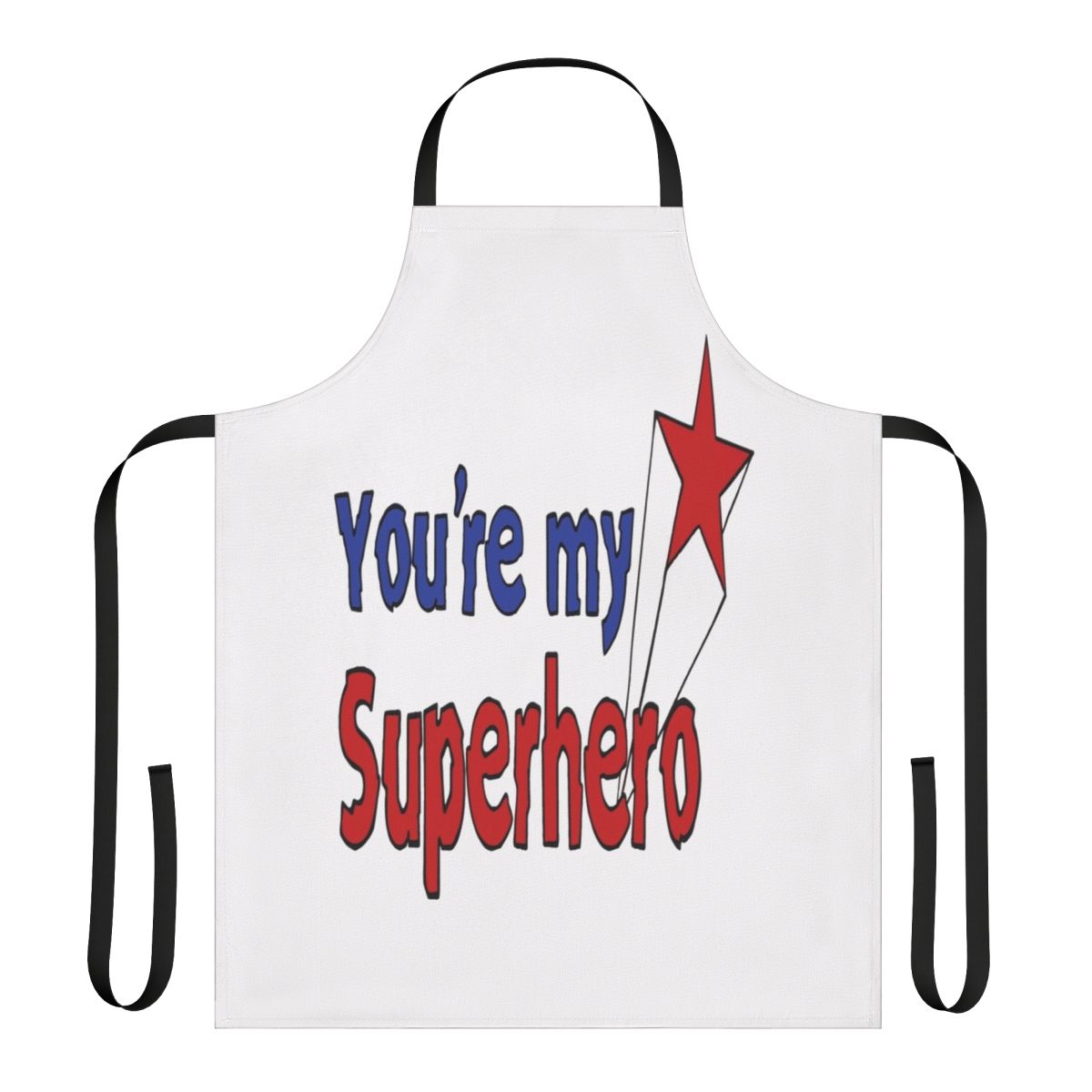 Superhero pop art design on a high-quality apron