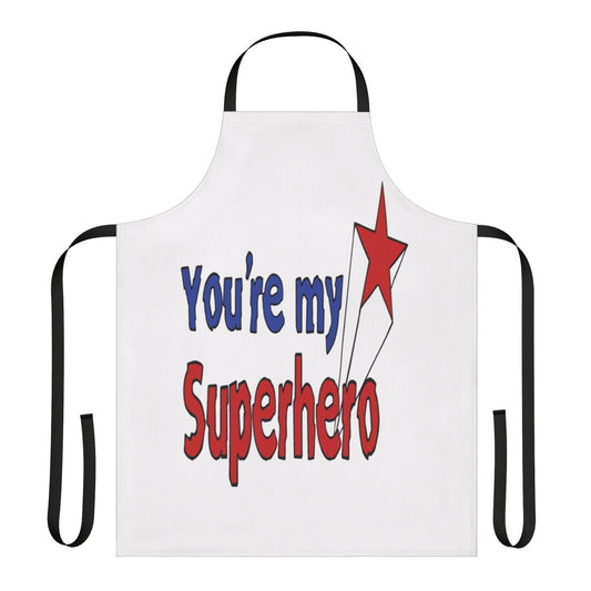 Superhero pop art design on a high-quality apron