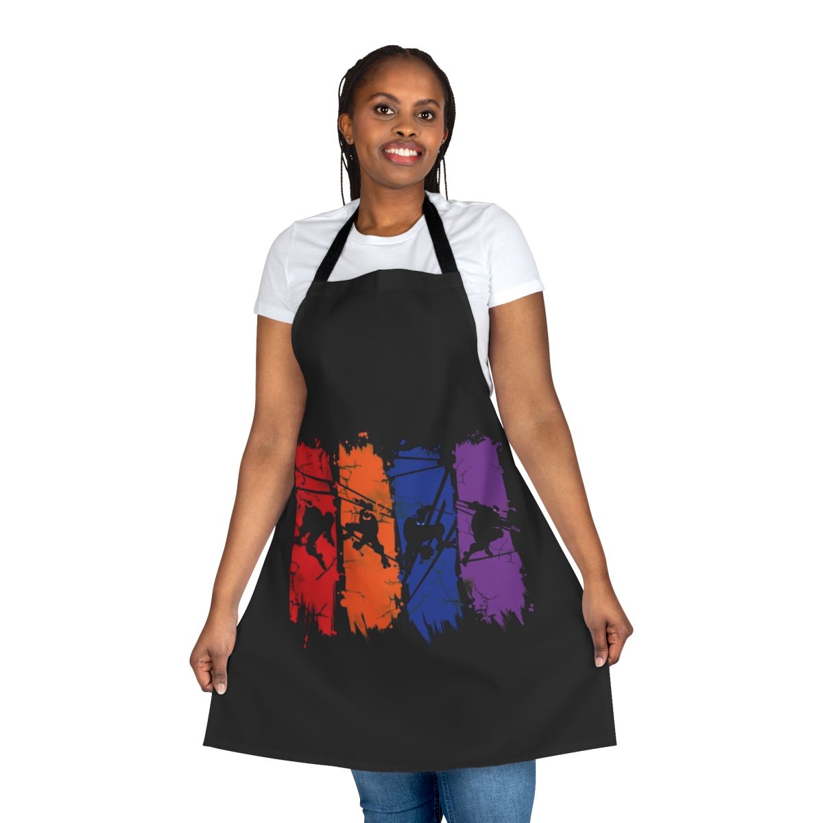 Teenage Mutant Ninja Turtles themed apron featuring the iconic ninja turtles characters