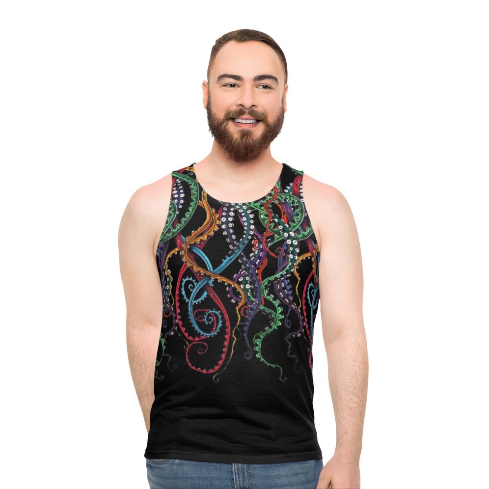 Colorful tentacles unisex tank top