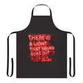 Apron featuring a neon light design inspired by the iconic song "There Is a Light That Never Goes Out" by The Smiths.