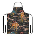 Beautifully designed apron featuring a vibrant tiger and floral pattern.