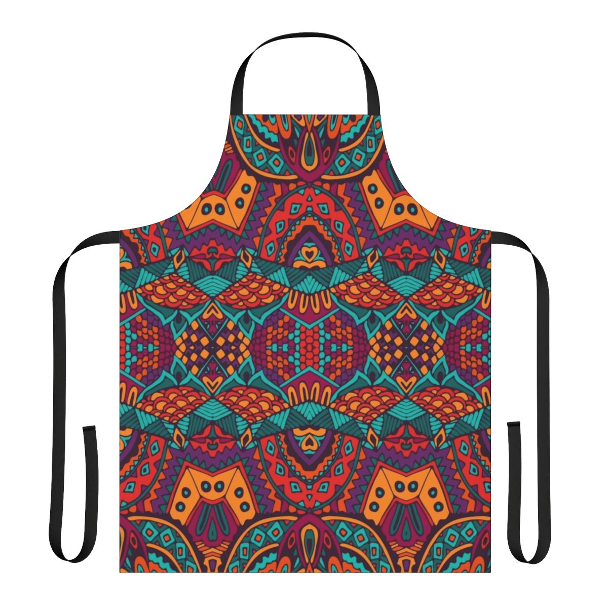 Colorful tribal vintage apron with intricate ethnic pattern design