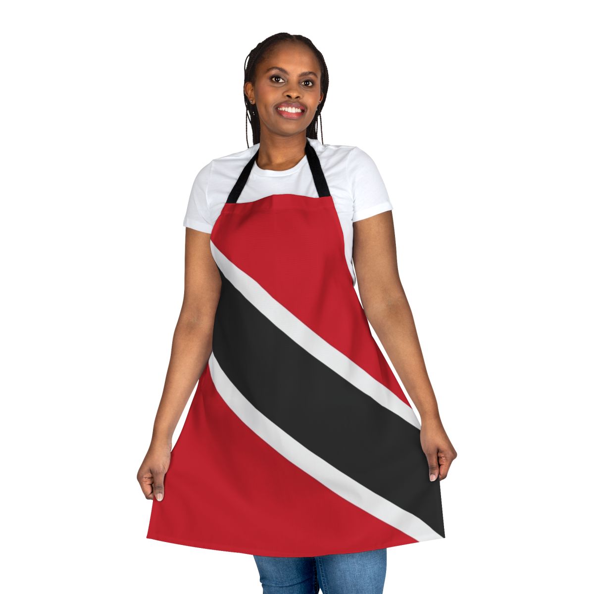 Vibrant Trinidad and Tobago flag printed on a high-quality apron