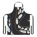 Psychedelic, colorful apron with abstract, trippy eye design