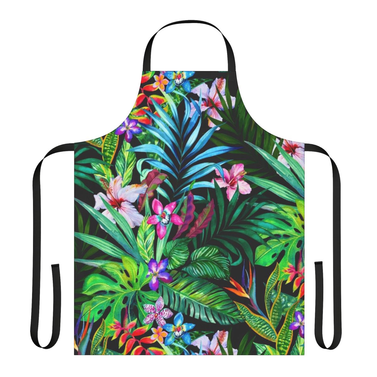 Tropical floral pattern all-over apron