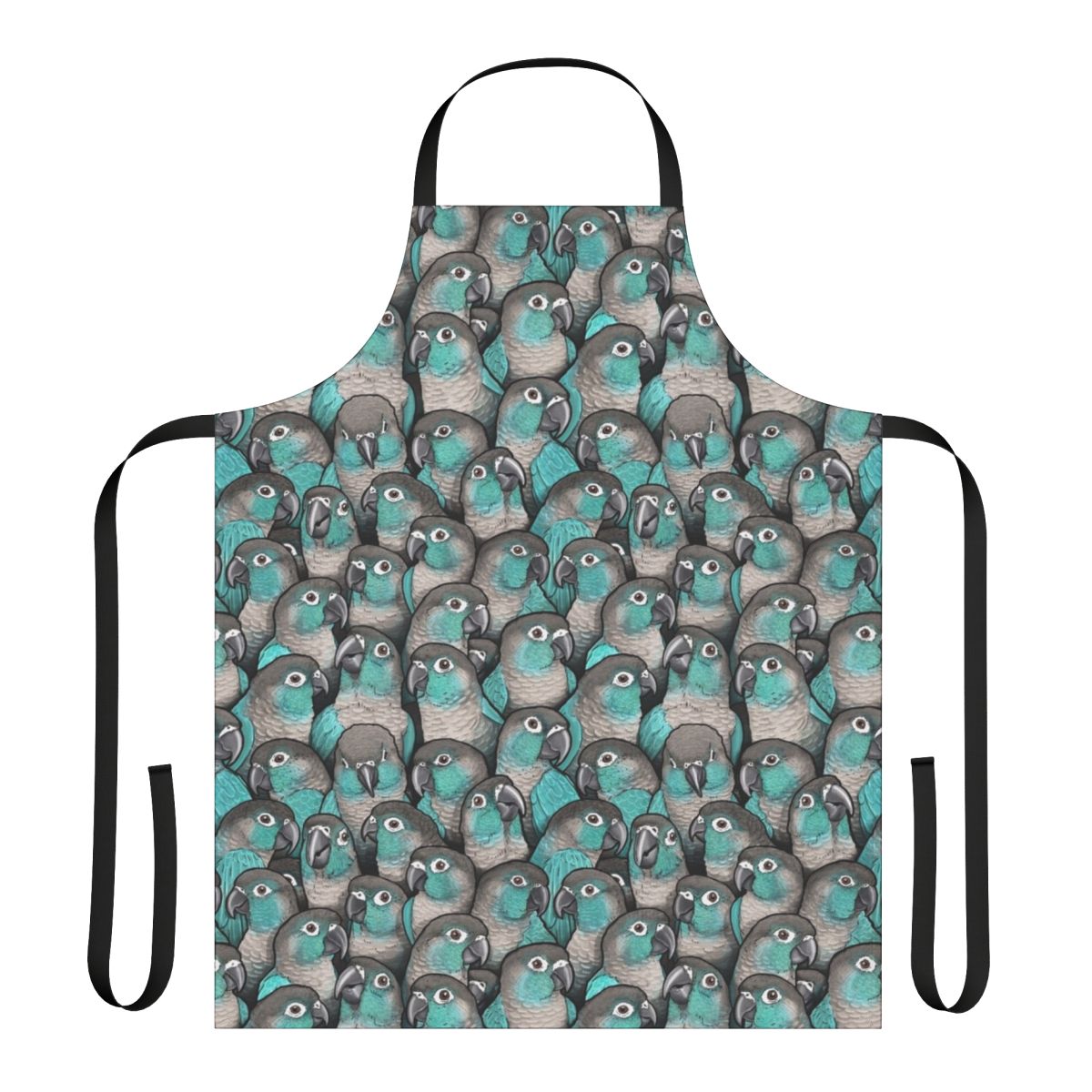 Turquoise green cheeked conure-patterned apron