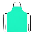 Bright turquoise and neon colored apron with a modern, graphic design