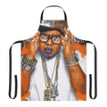 A colorful apron featuring a sketch-style portrait of the famous rapper Twista
